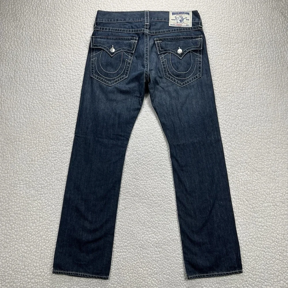 True Religion Jeans Men's 33 (Actual 35x33.5) Lonestar Straight Flap Pocket Y2K
